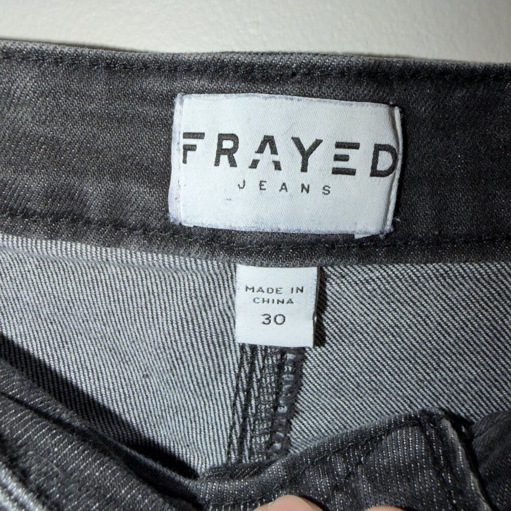 Frayed Vintage Wash Black Barrel Jeans High Waisted Straight Leg Women’s 30 - Picture 3 of 7